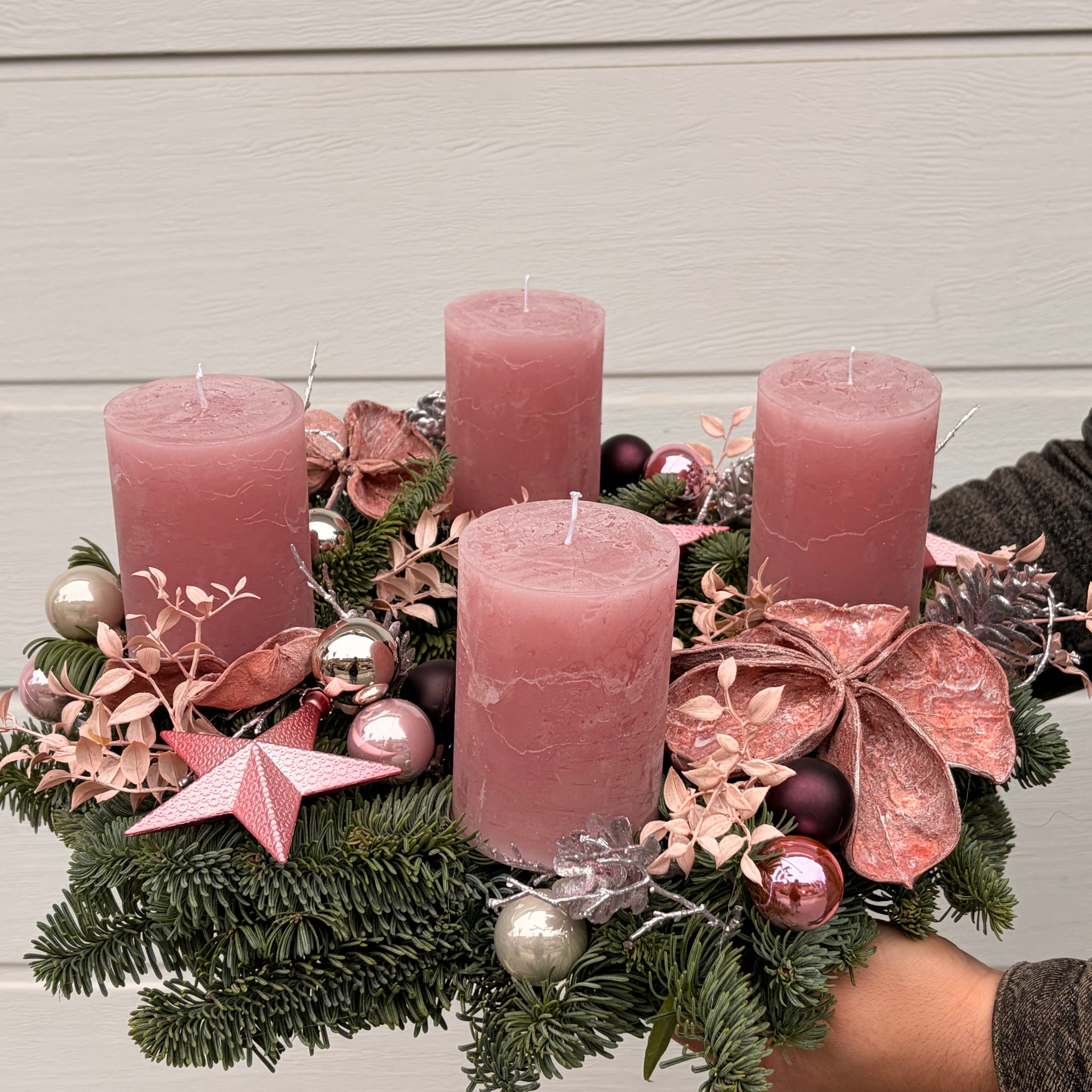 Adventskranz Rosa
