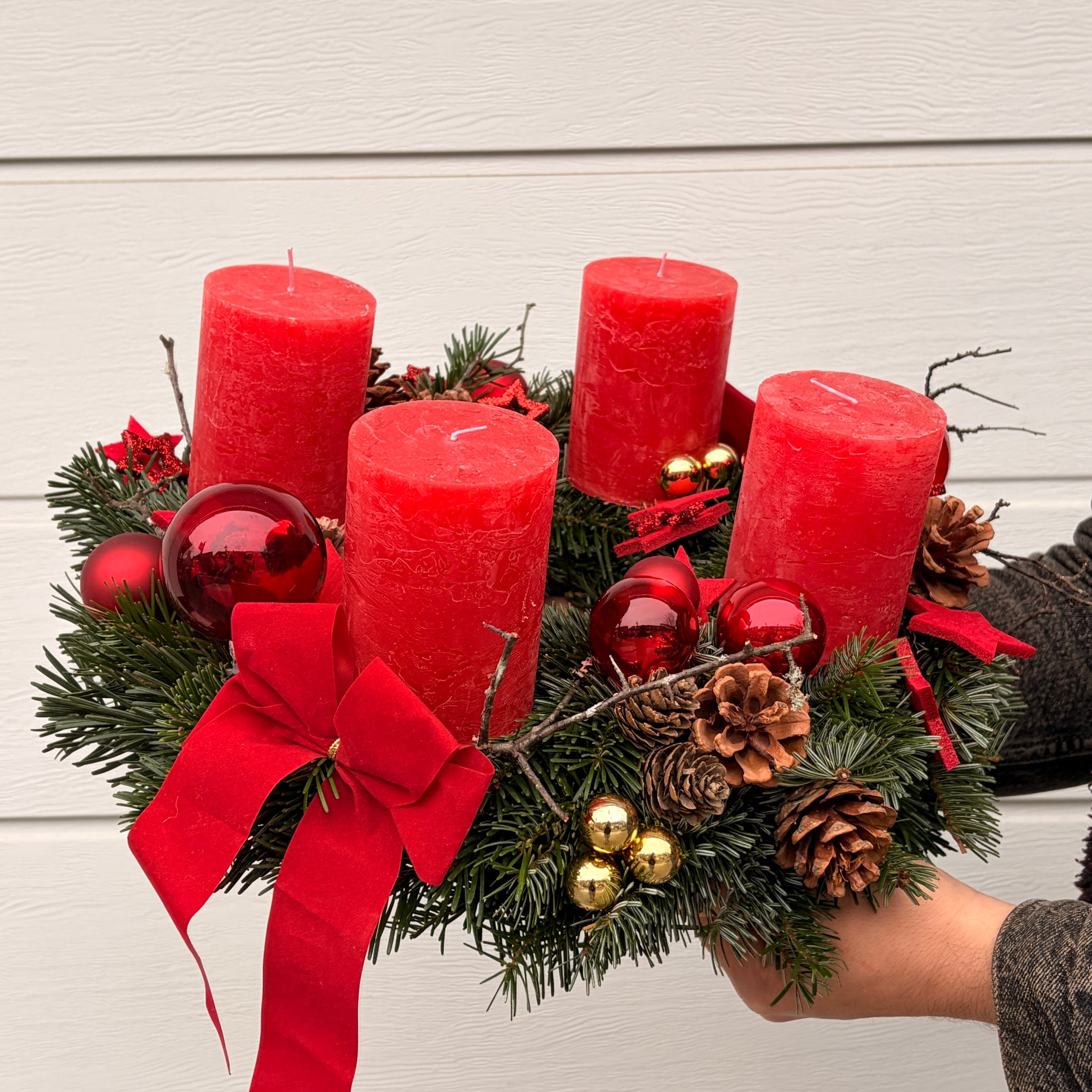 Adventskranz Rot