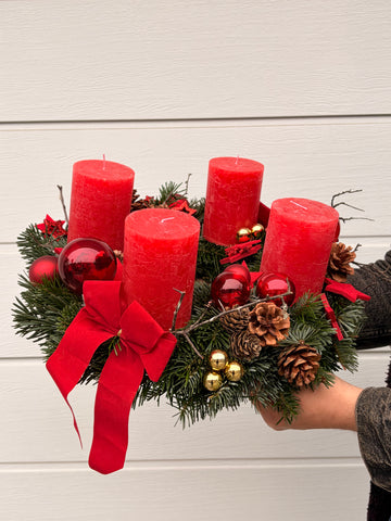 Adventskranz Rot