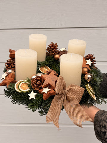 Adventskranz Creme